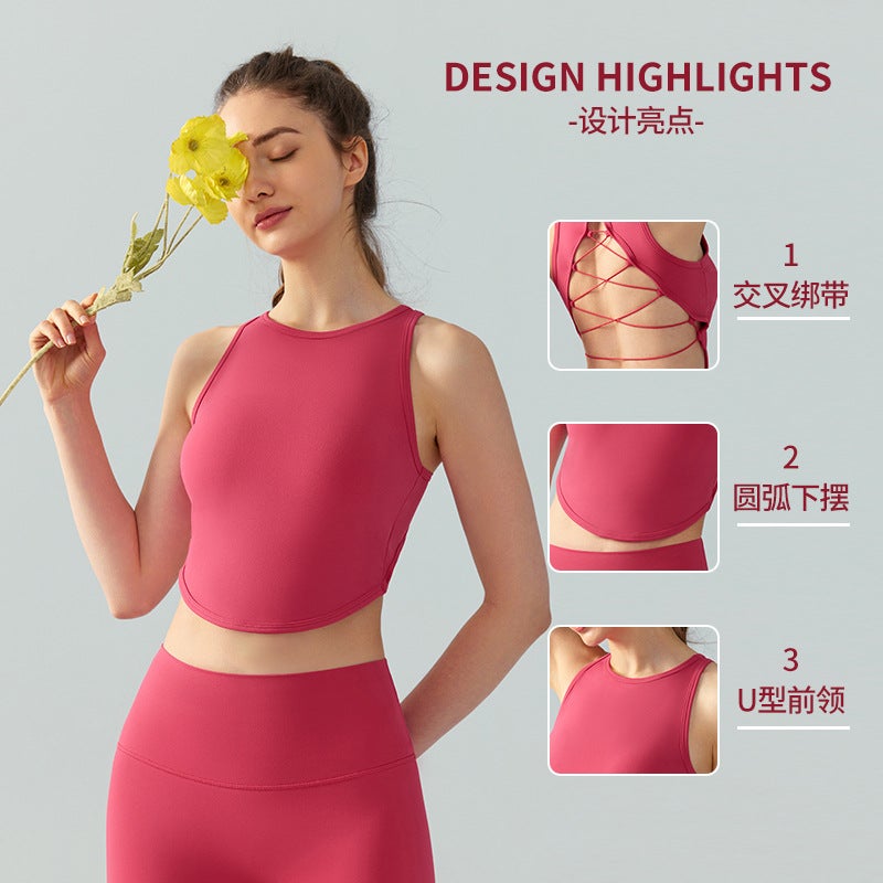 Korean Style Slim-Fit Yoga Vest – Backless Sports Top for Women - Image 3